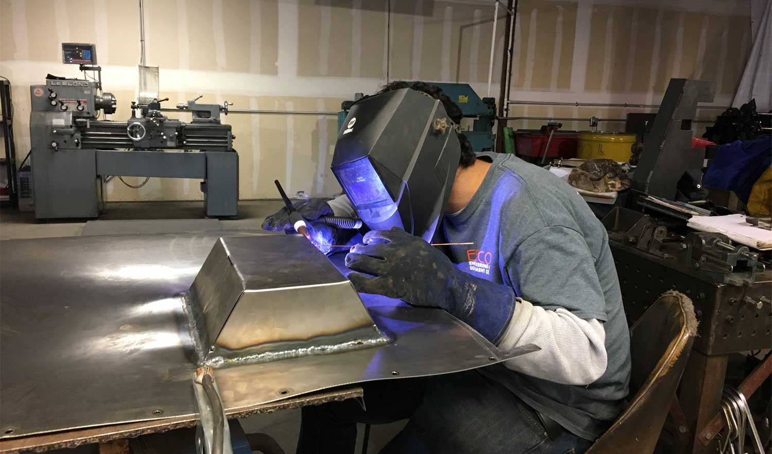 welder working on sheetmetal